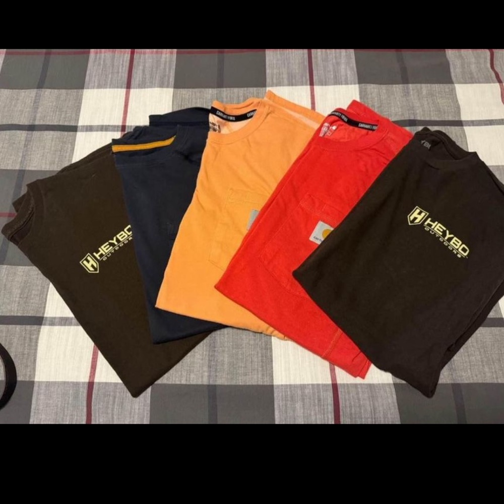 Men’s carhartt and heybo shirts